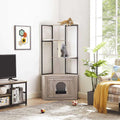 Corner Box Enclosure with Cat Tree Tower Cat Litter J1373