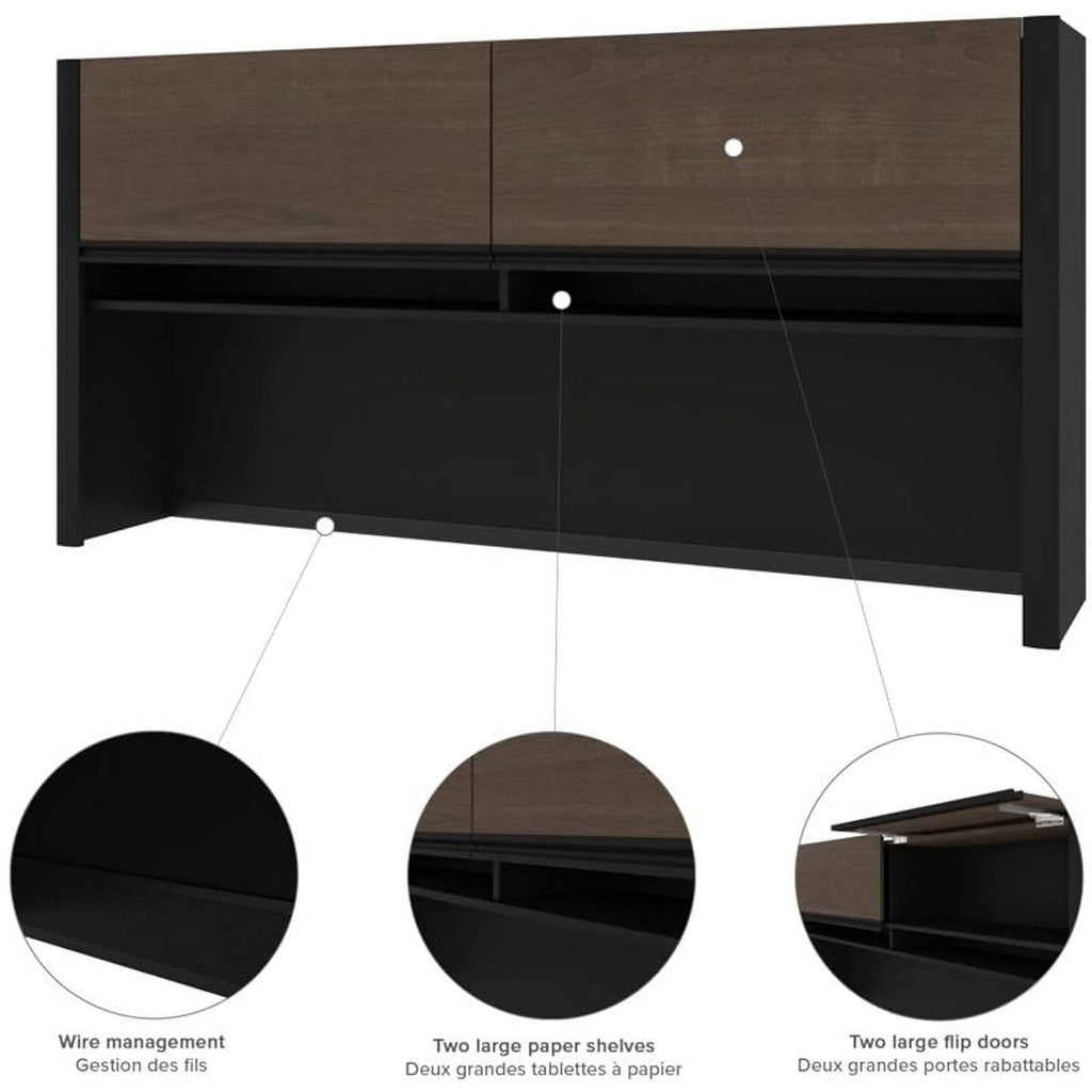 5 Piece L Shaped Computer Desk with Hutch L978