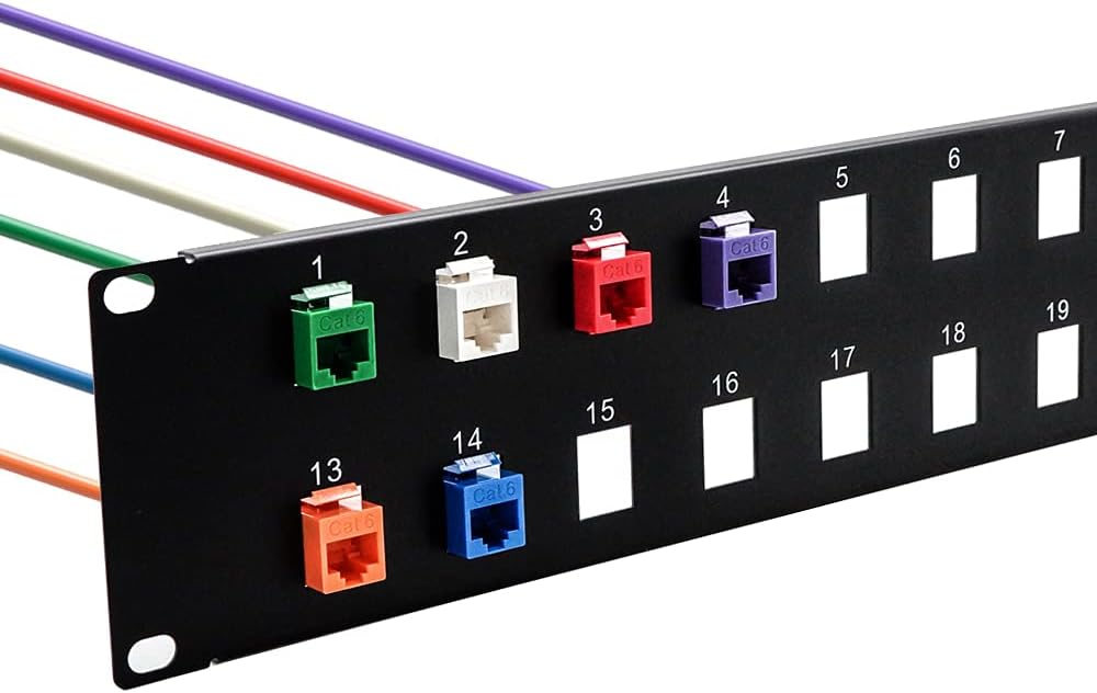 Patch Panel for Keystone Jack 24 Port Pack of 2 D8635