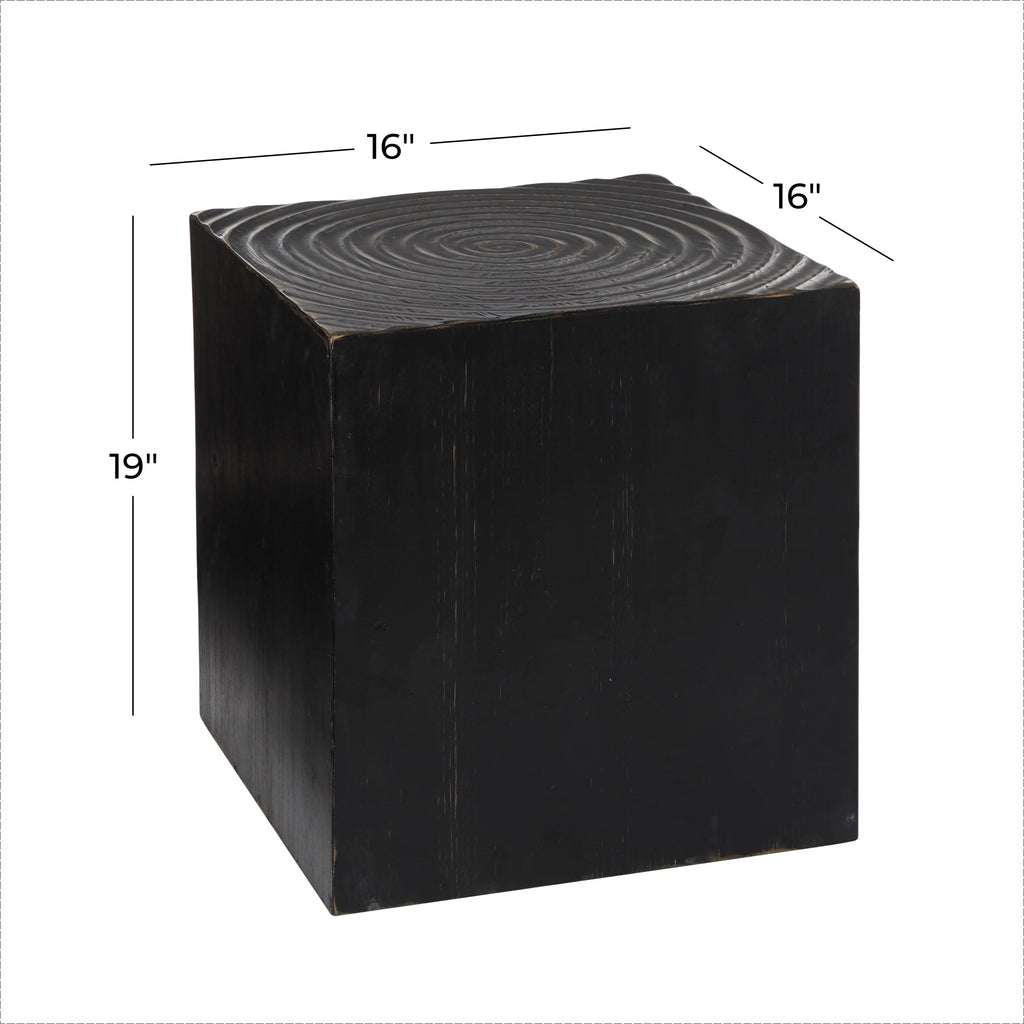 Black Wood Carved Accent Table L571543