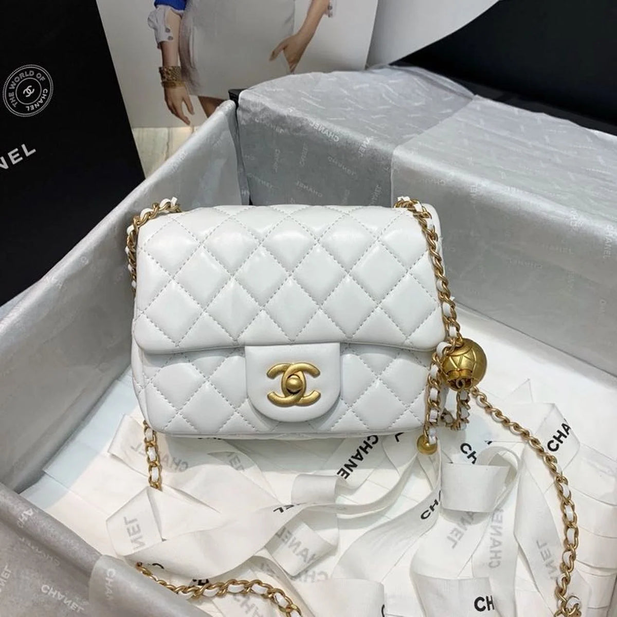 White Mini Flap Bag R622288