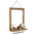 Wall Mirror with Shelf and Metal Hanging Rod, 20 x 16 inch G930522