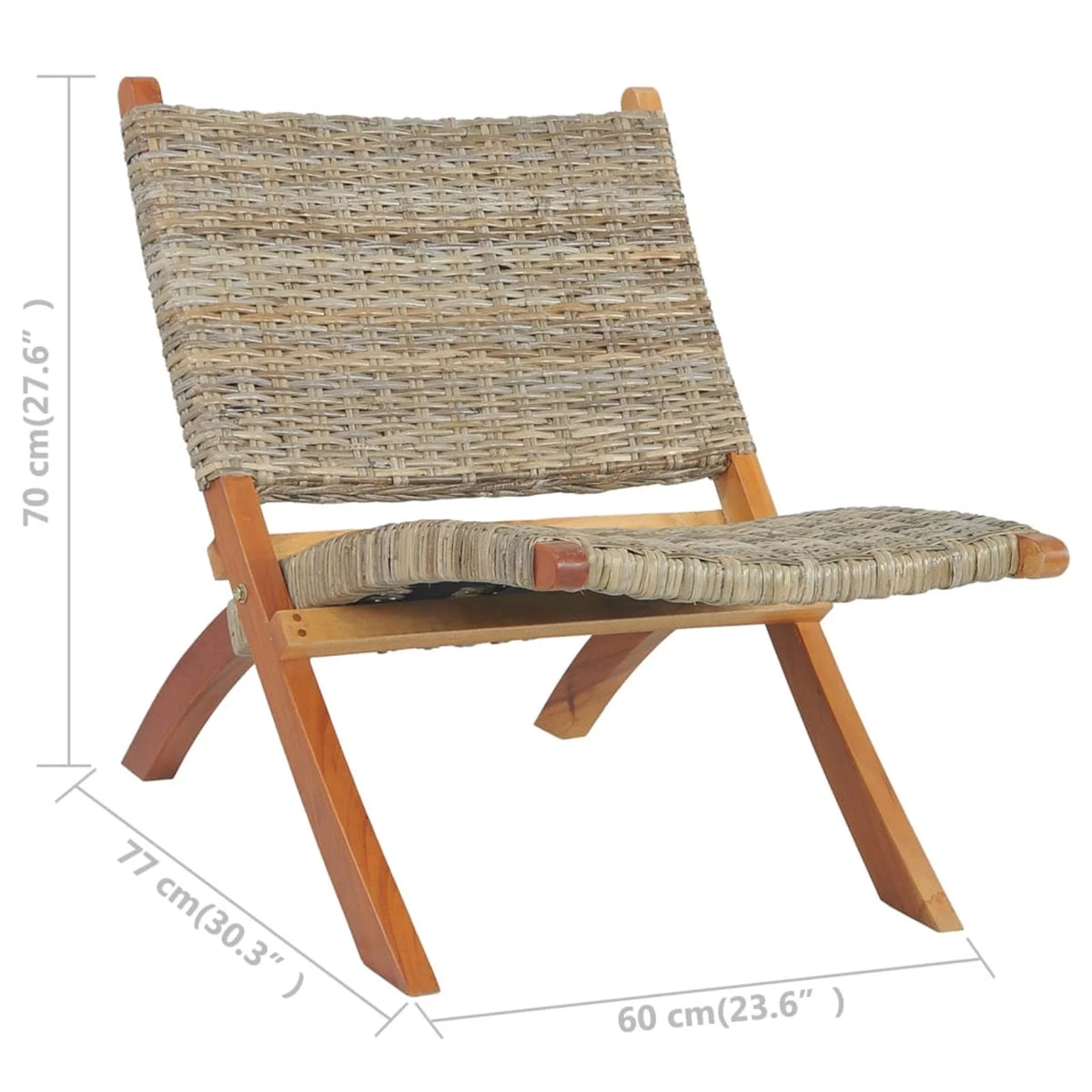 Kubu Rattan Mahogany Wood Frame Chair X366