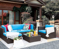 6 Pieces Patio Furniture Set with Cushion and Table G489735