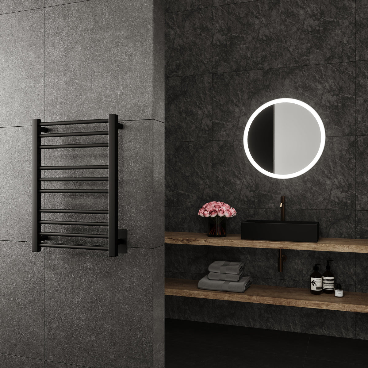 Black Wall Mounted Electric Towel Warmer X28271