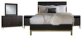 5 Piece Queen Bedroom Set with 2 Nightstand Black Drifted Oak R461