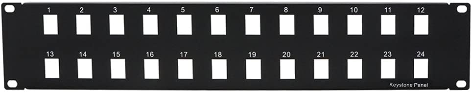 Patch Panel for Keystone Jack 24 Port Pack of 2 D8635