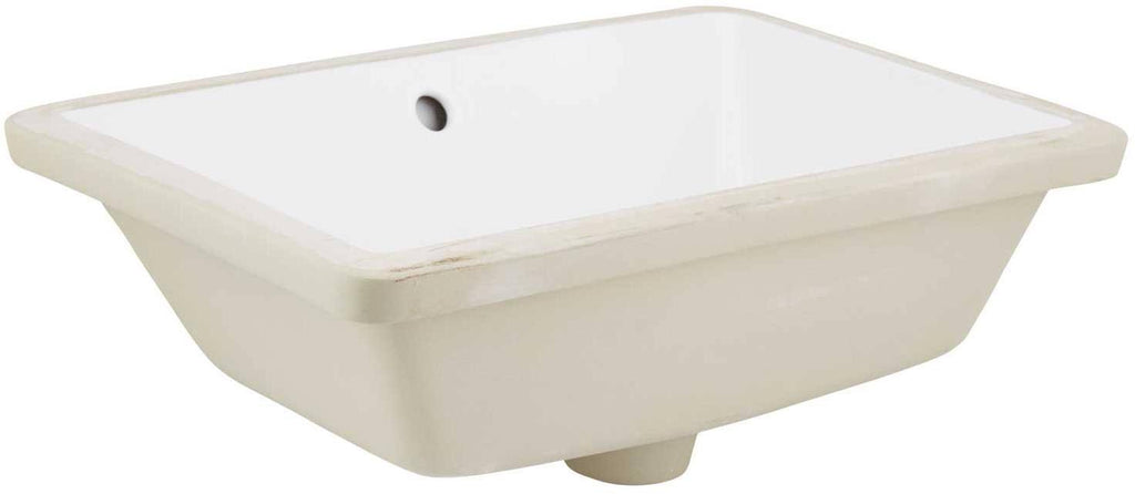 White Rectangle Undermount Sink Set F1141