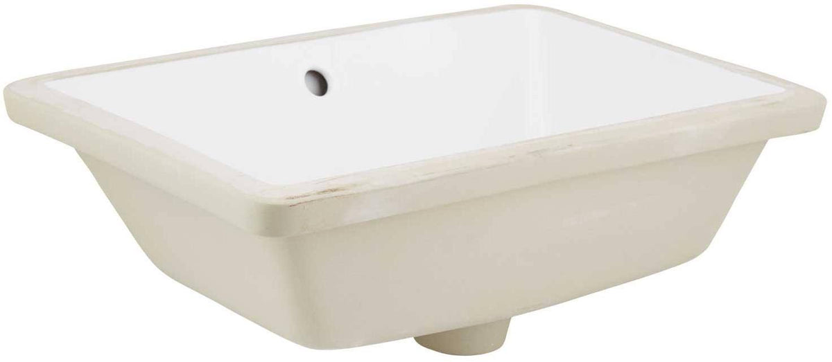 White Rectangle Undermount Sink Set F1141