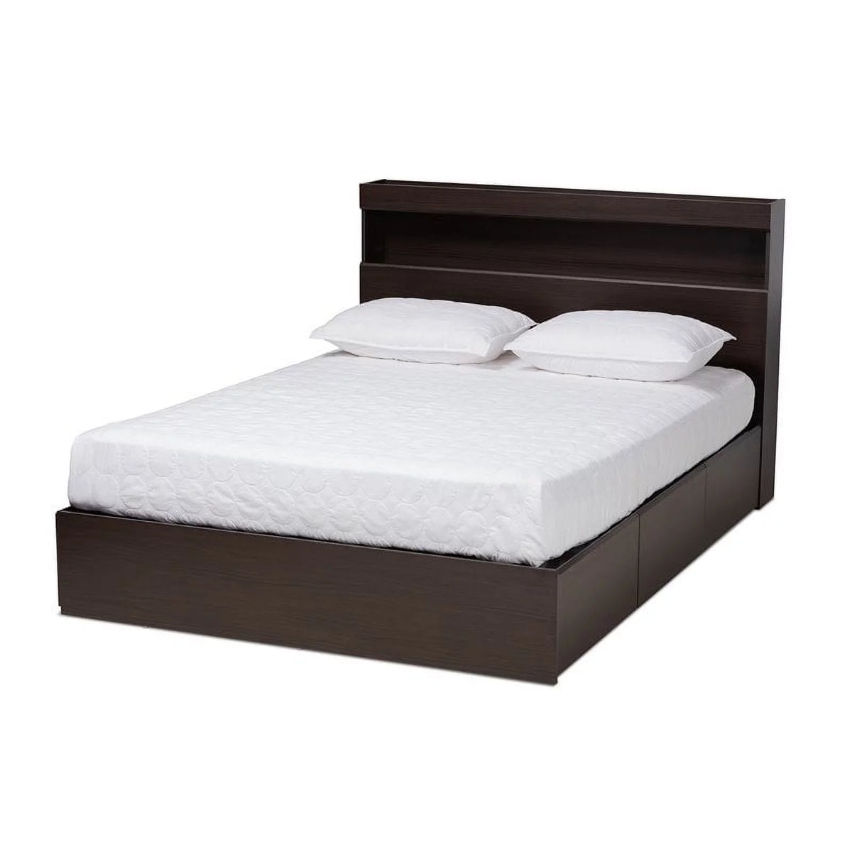 Queen Size 6 Drawer Wood Platform Storage Bed E179