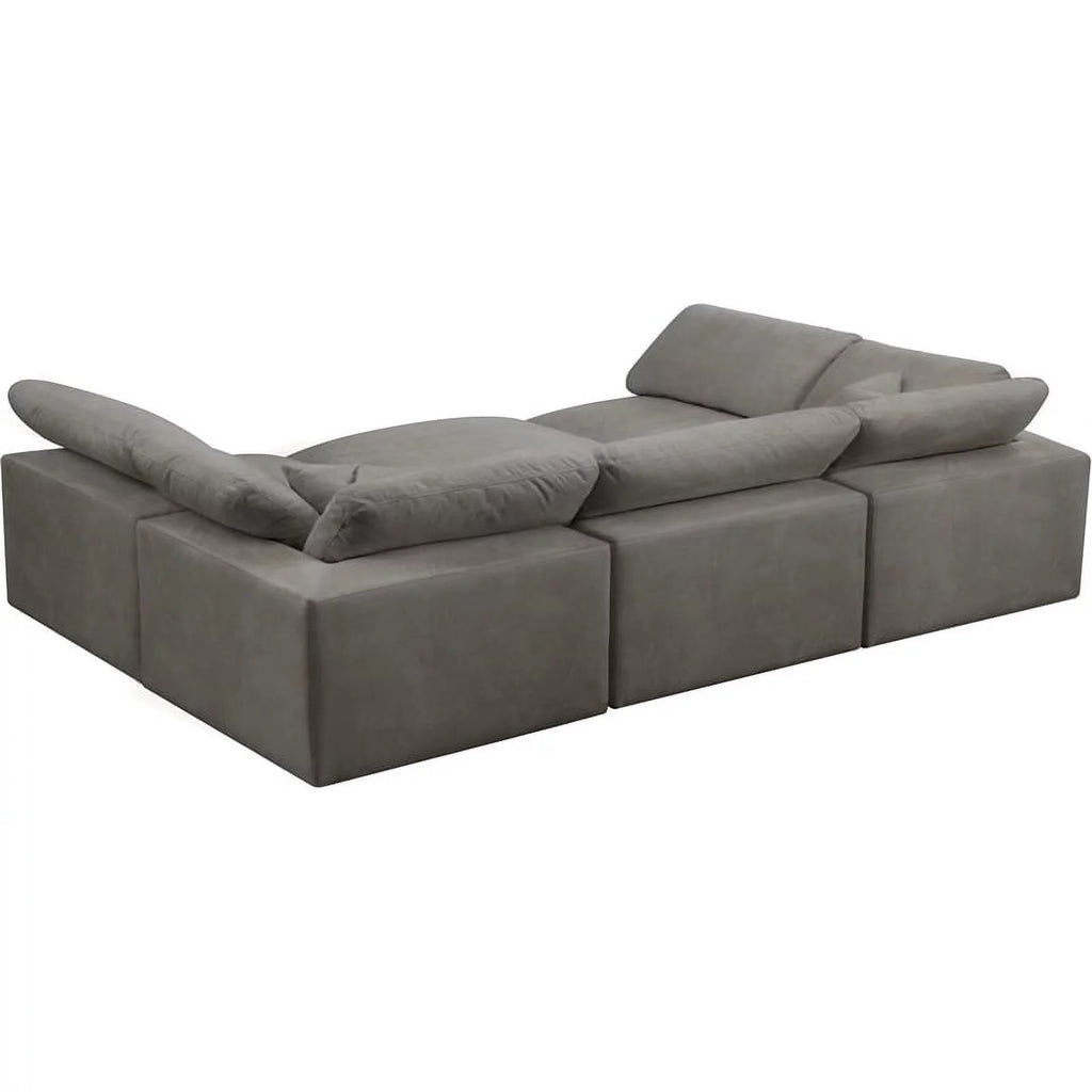 Gray Velvet Down Filled Modular Sectional Sofa A3641