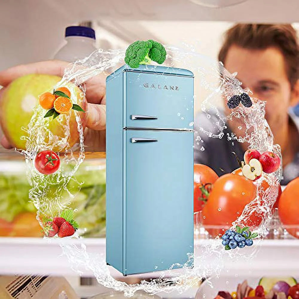 Retro Blue 12.0 Cu Ft Dual Door Refrigerator K859