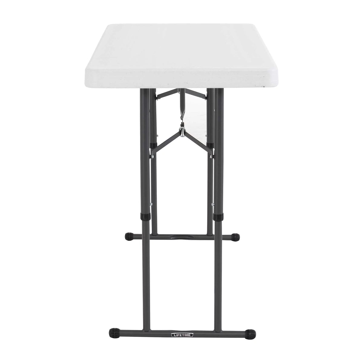 4 Foot Adjustable Folding Table White Granite Q987645