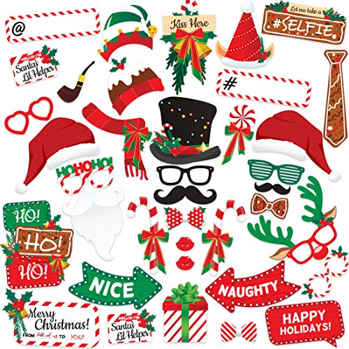 Christmas Photo Booth Props 38pc Set L360