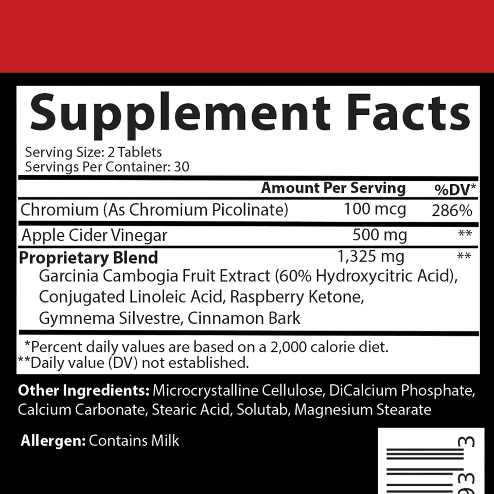Apple Cider Vinegar Garcinia Pills 60 Tablets Y696131
