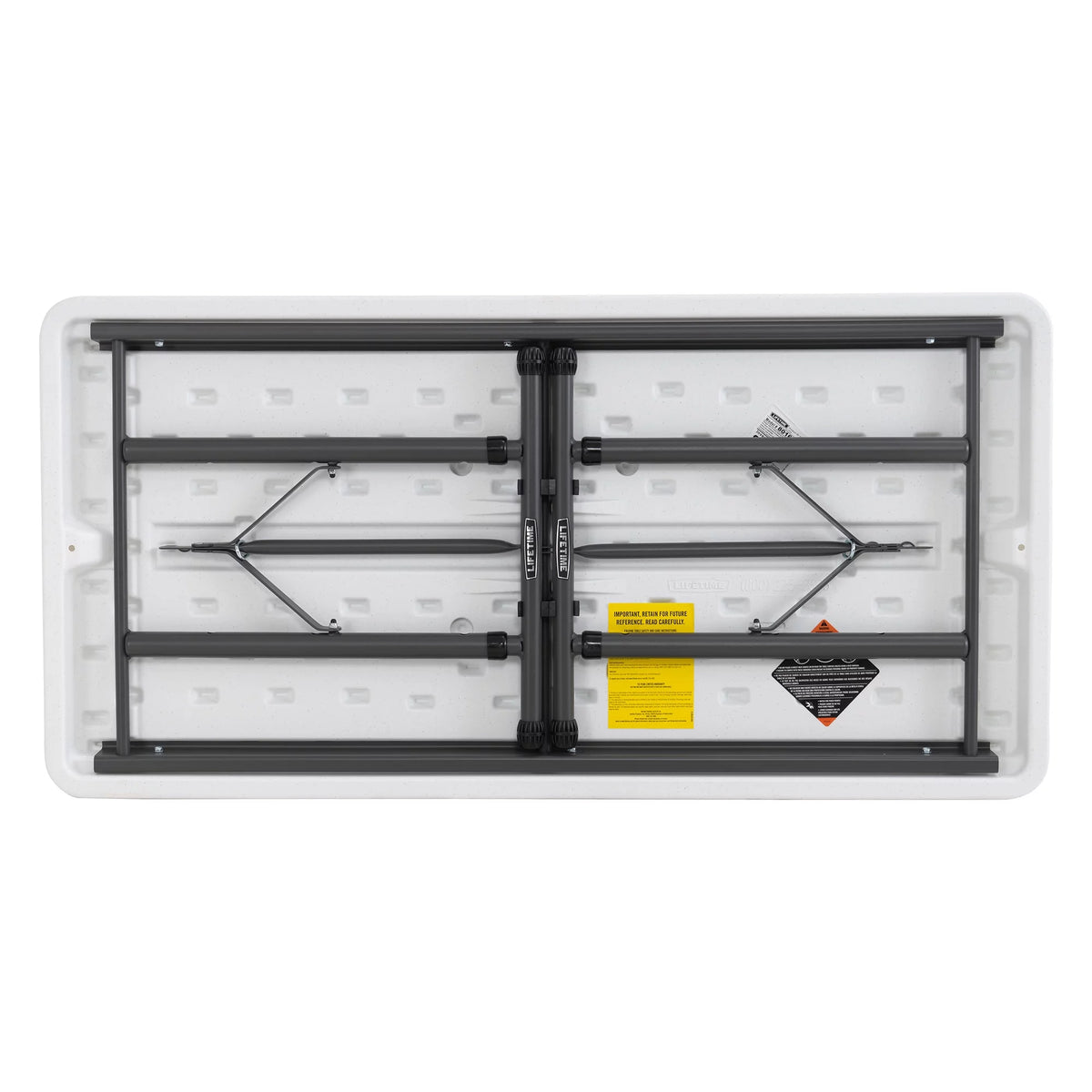 4 Foot Adjustable Folding Table White Granite Q987645