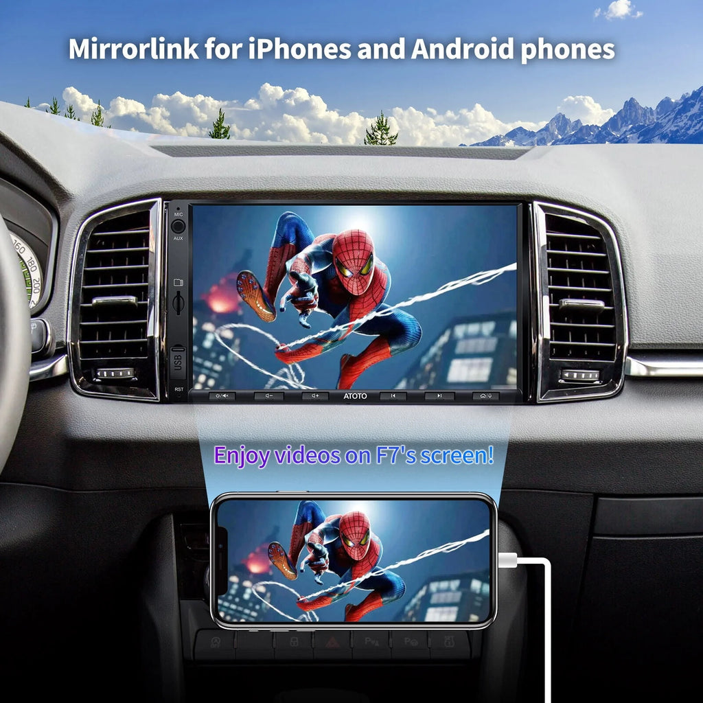 Double Din Car Stereo with Wireless Apple Carplay & Android Auto W50790