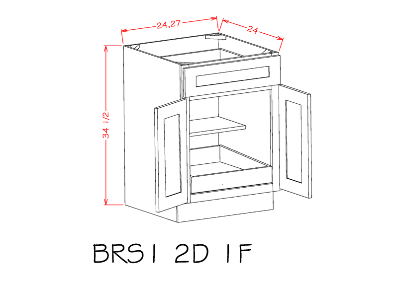 White 2 Doors 1 Drawer Base Cabinet L2610