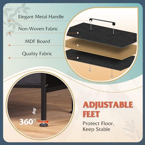 Black 6 Drawer Fabric Dresser S30861