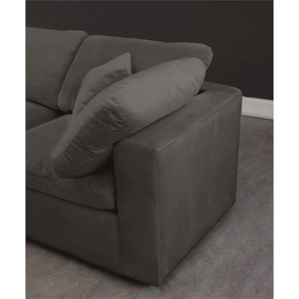 Gray Velvet Down Filled Modular Sectional Sofa A3641