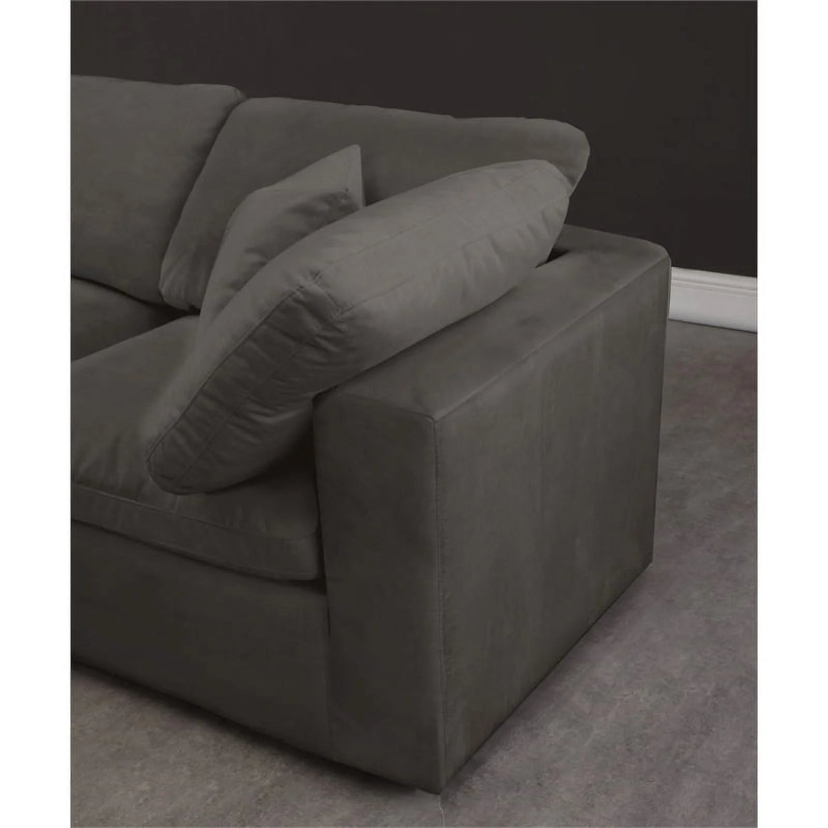 Gray Velvet Down Filled Modular Sectional Sofa A3641