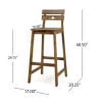 Acacia Wood Backed Barstools, Set of 4 J95246