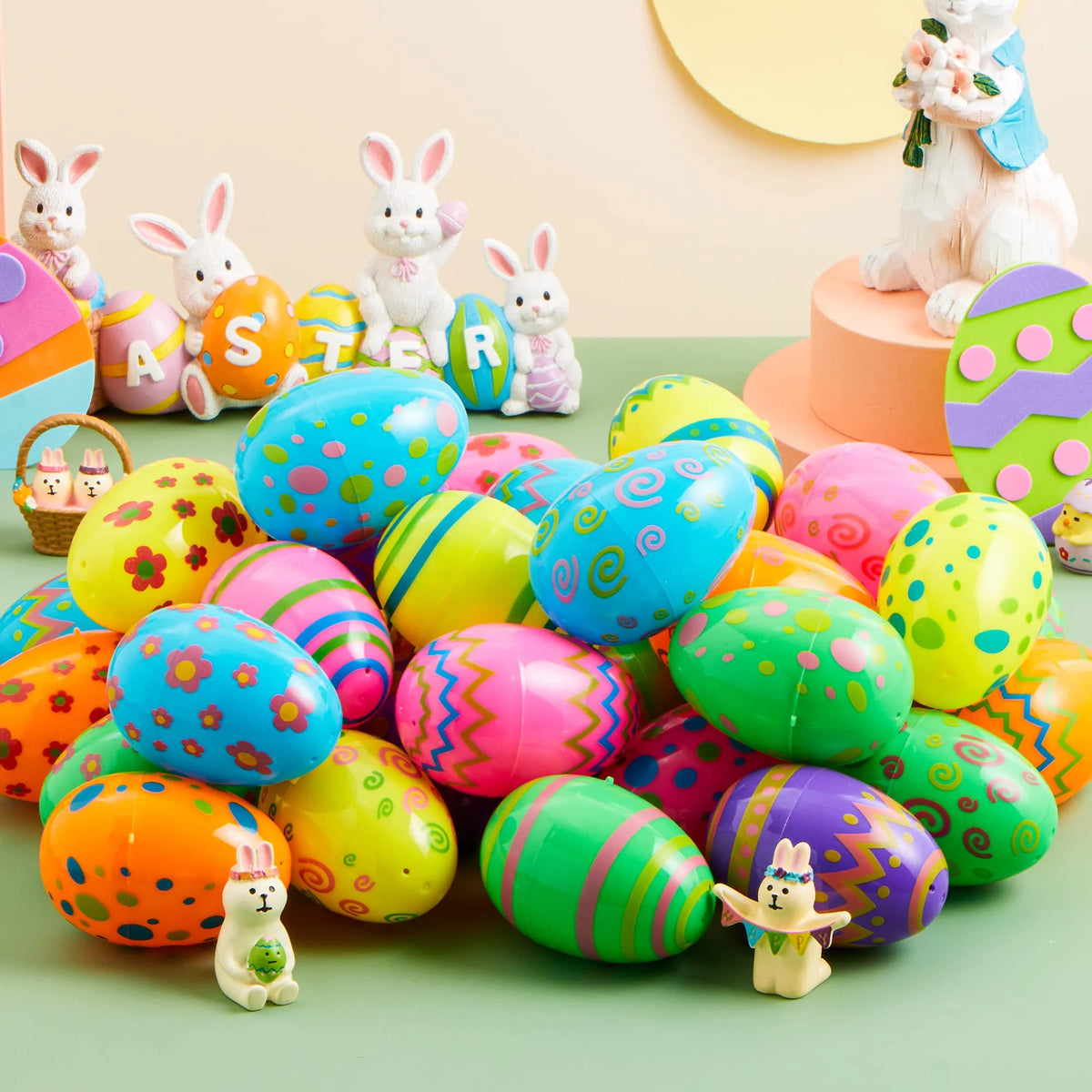 36 Pcs Plastic Jumbo Easter Eggs U699