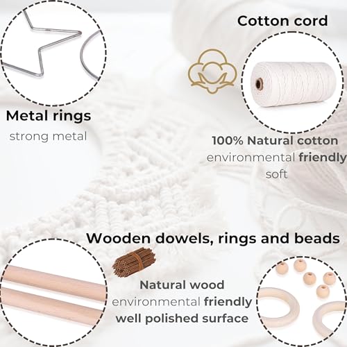 Macrame Kits for Adults Beginners with 112 Supplies and 7 Projects Book M2196