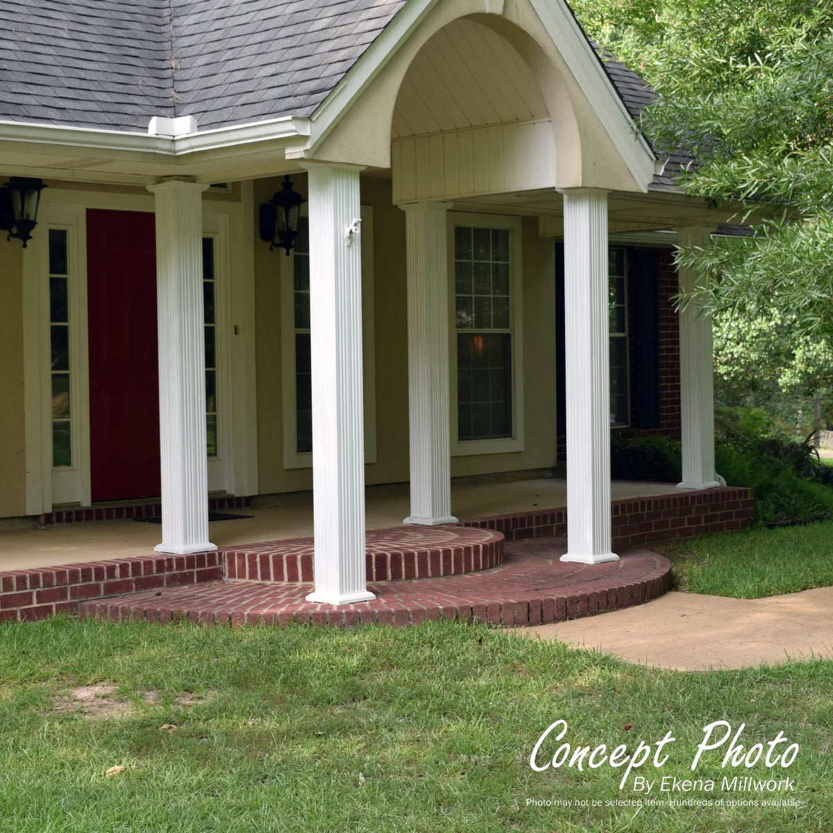Gloss White Square Aluminum Column with Capital & Base Y966
