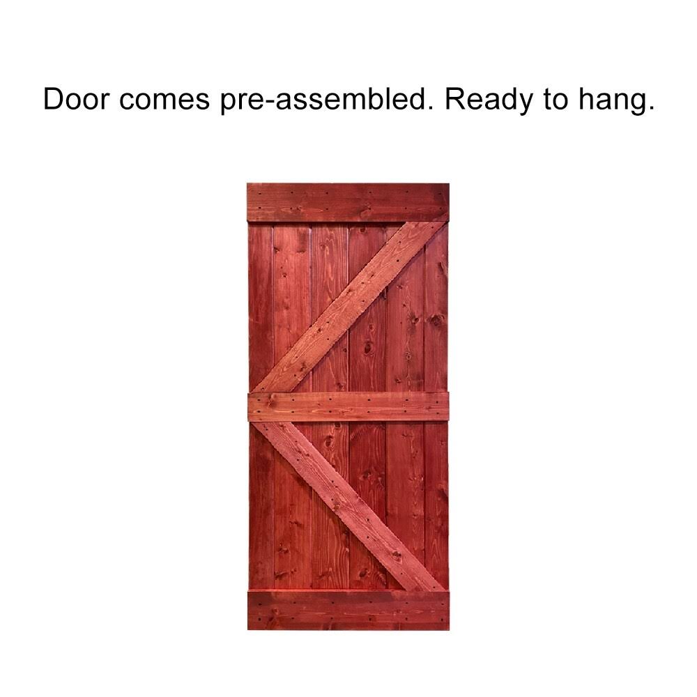 42 in. x 84 in. Solid Pine Wood Interior Sliding Barn Door Slab Z80397