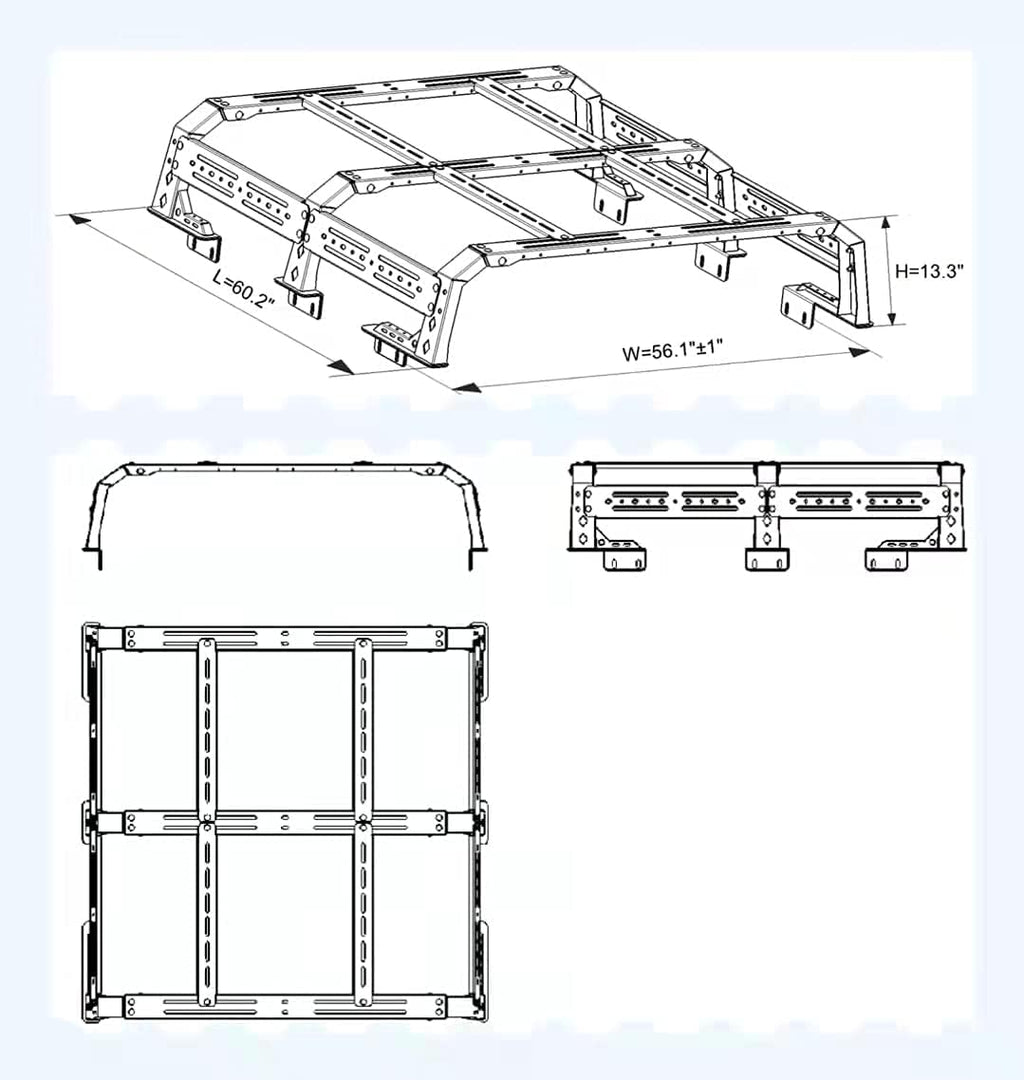Steel Truck Bed Rack Cargo Carrier A6481