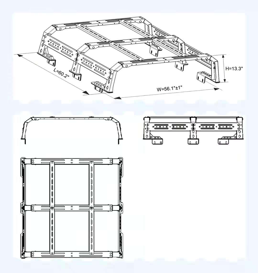 Steel Truck Bed Rack Cargo Carrier A6481