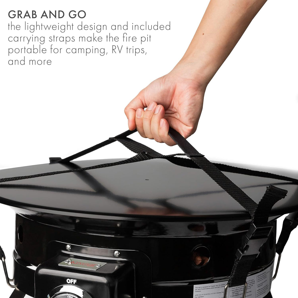 Portable Propane Fire Pit with Carrying Strap, 52,000 Btu V4358