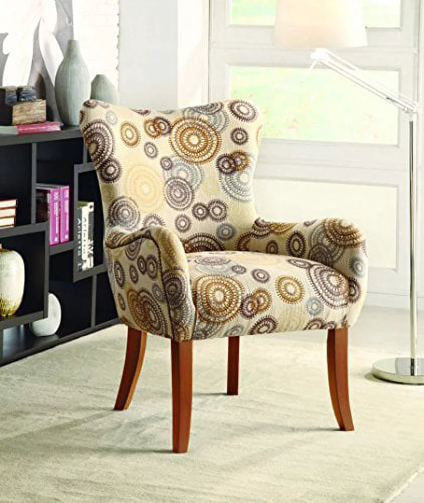 Beige Patterned Accent Chair J714