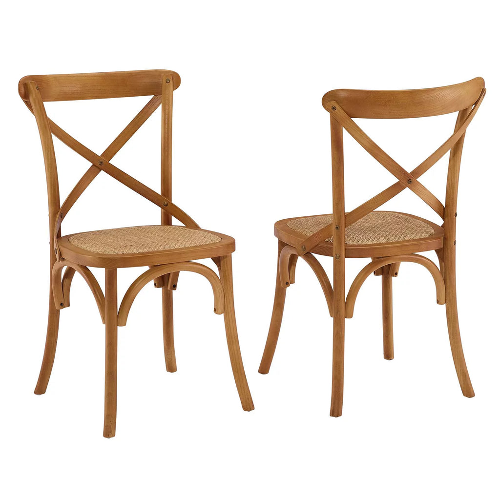 Walnut Dining Side Chair Set of 2 Y161