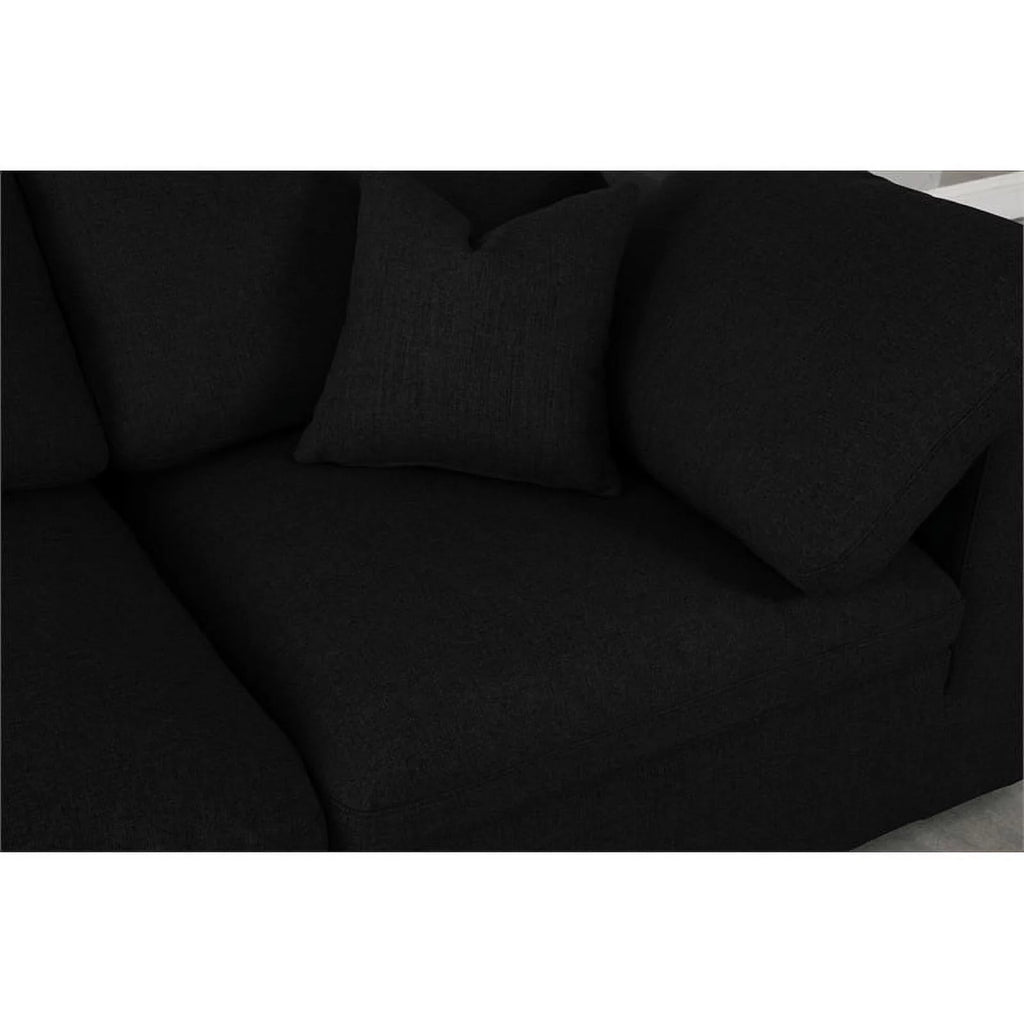 Black Linen Fabric Modular Sectional M356360