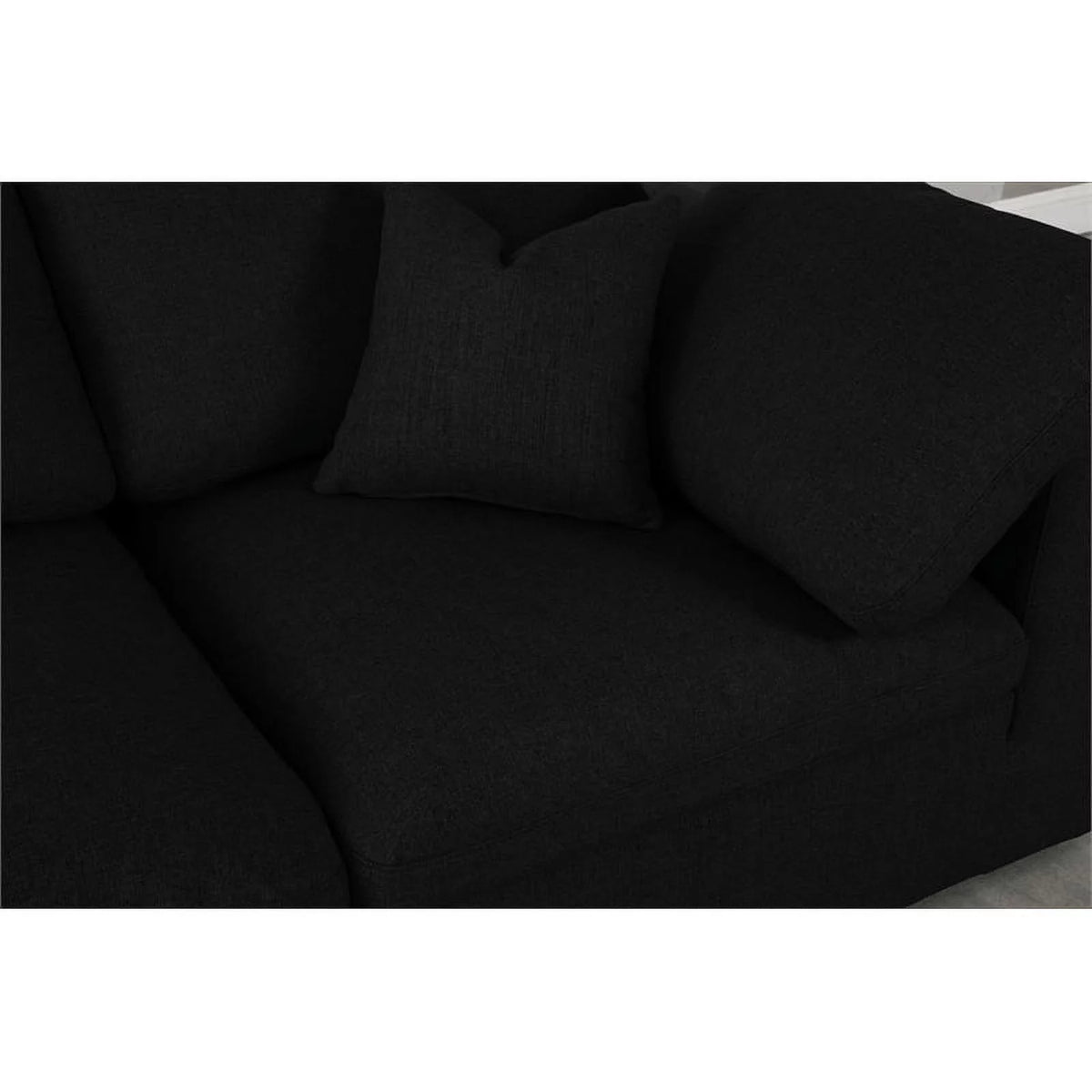 Black Linen Fabric Modular Sectional M356360