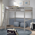 Solid Wood High Loft Bed Frame Full Gray B8809