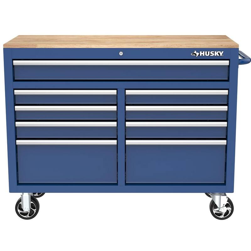 46 in. Gloss Blue Mobile Workbench Cabinet N8117
