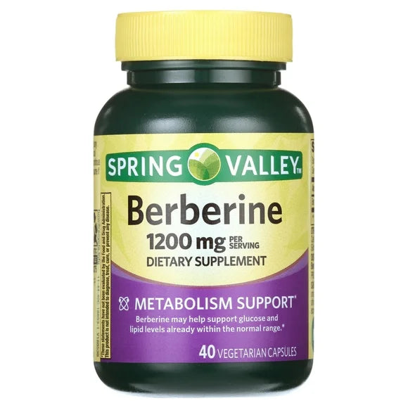 Berberine Metabolism Support Dietary Supplement, 1200 mg, 40 Count J2749