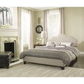 Upholstered Platform Bed with Nailhead Trim M2938