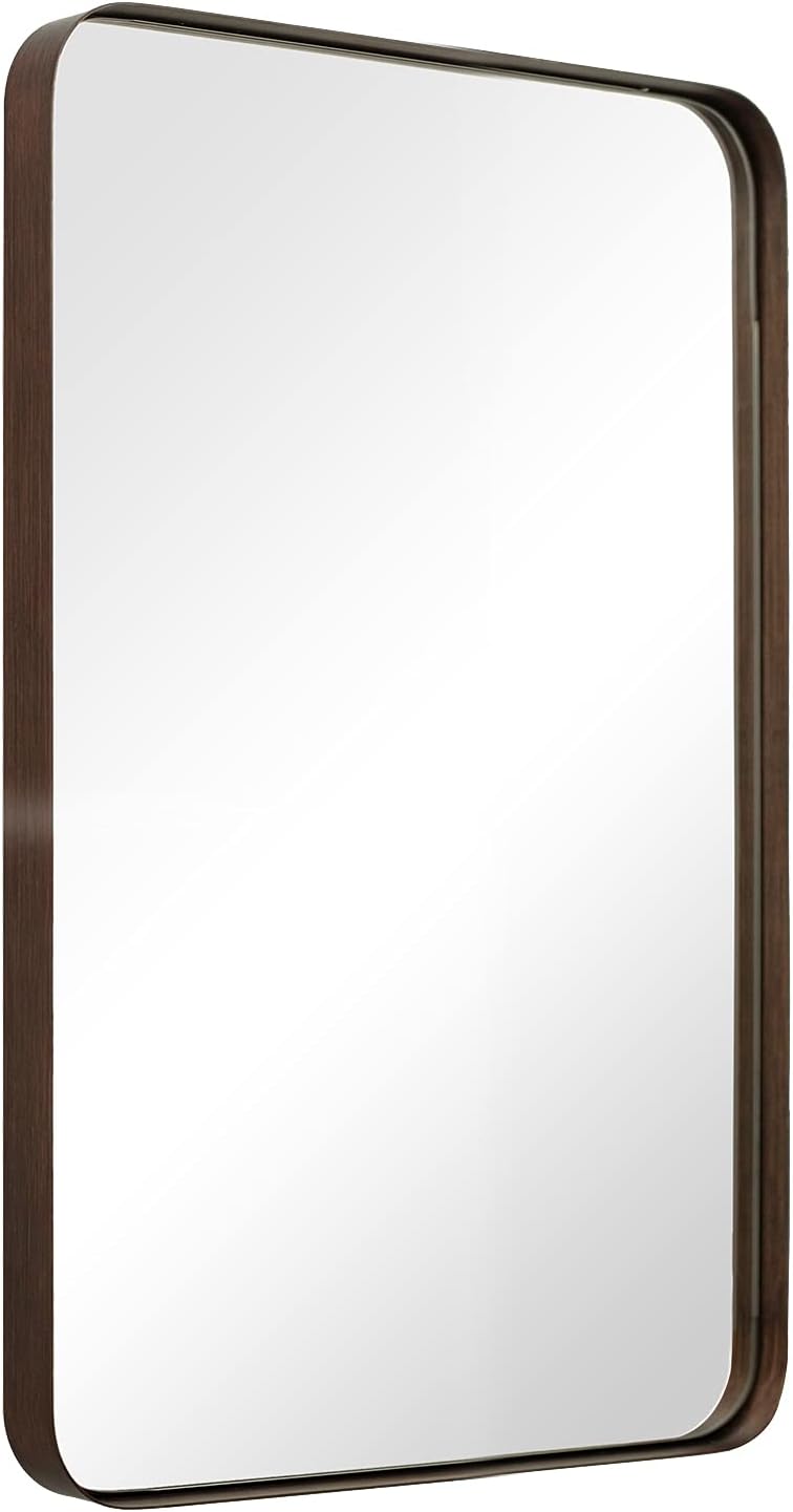 30”x40” Brushed Bronze Stainless Steel Bathroom Mirror V9913