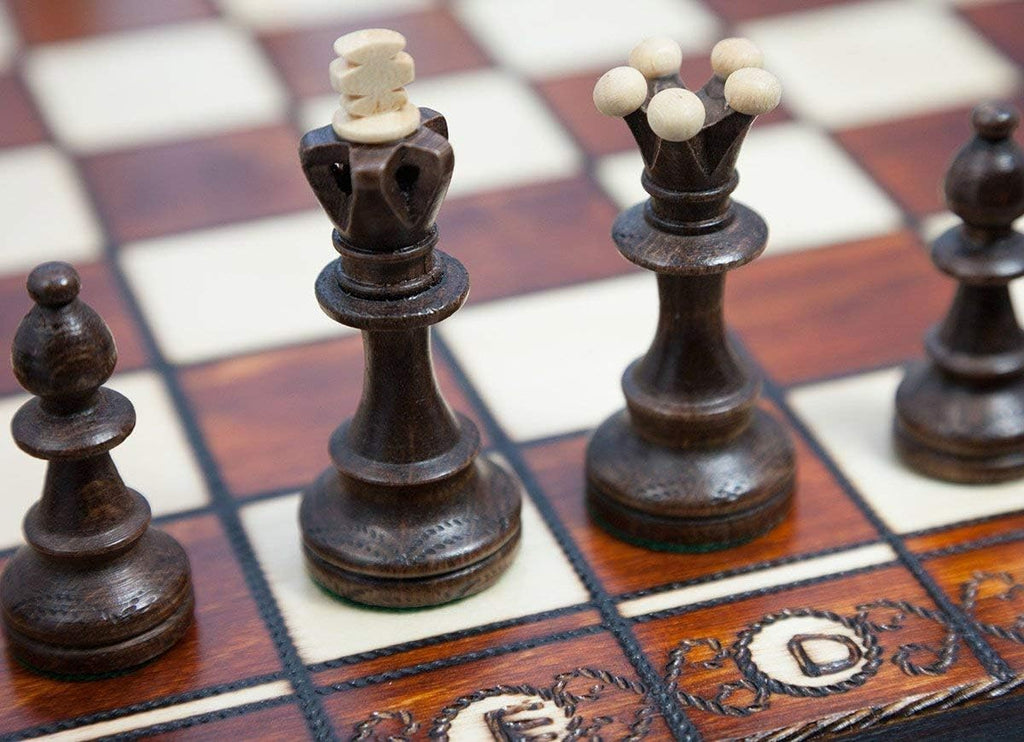 Handmade European Wooden Chess Set with 16 Inch Board Z721