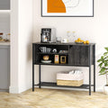 Rustic Brown Kitchen Sideboard with Adjustable Shelves Q8570