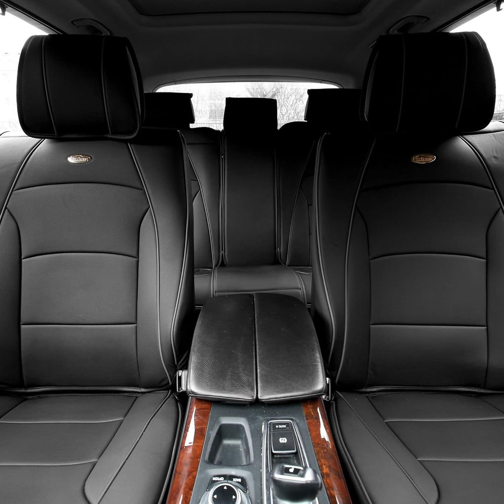 Faux Leather Full Set Car Seat Covers Blue/Black E73075