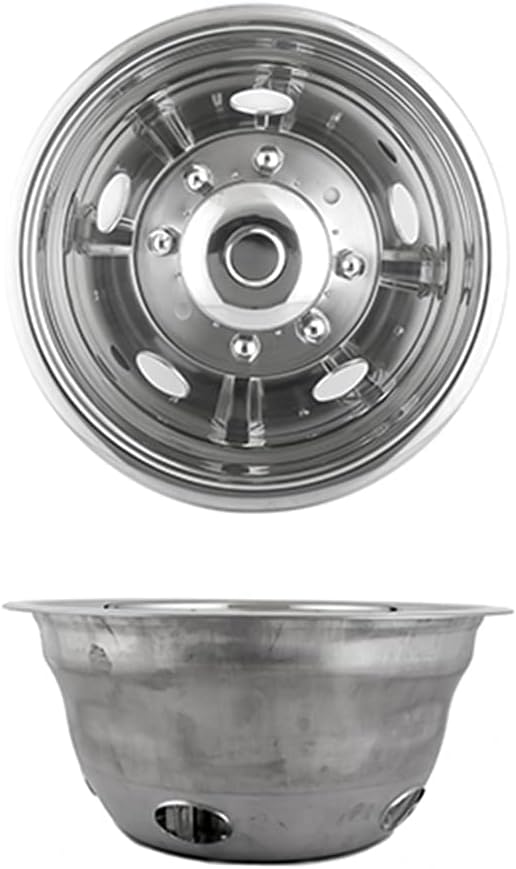 4pc 19.5inch Polished Stainless Steel Dually Wheel Simulators K93956