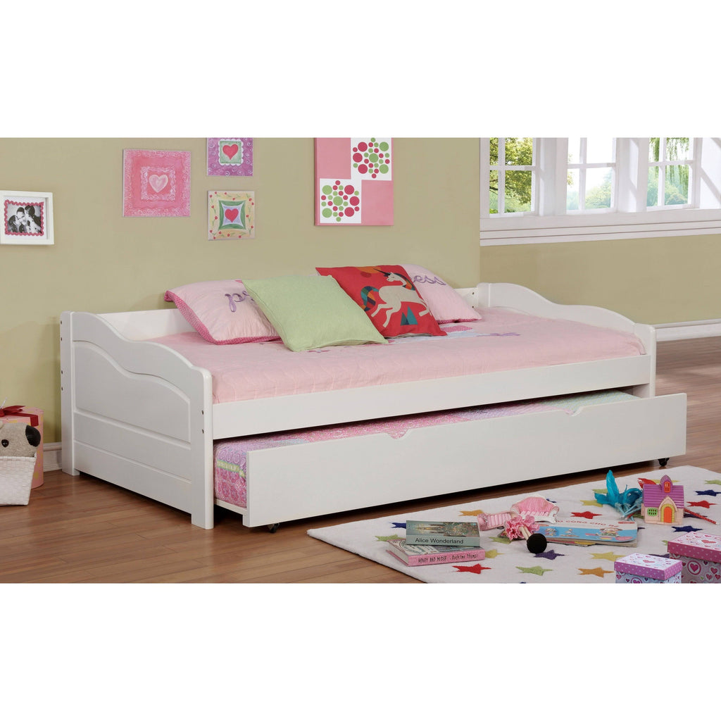 Brown Twin Wooden Daybed with Trundle S58707
