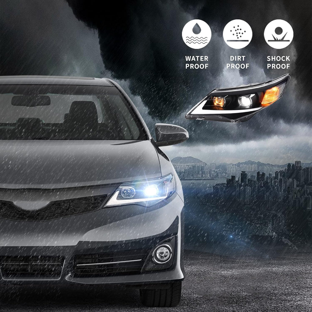LED Projector Headlights with LED DRL & Halogen High Beam D66919