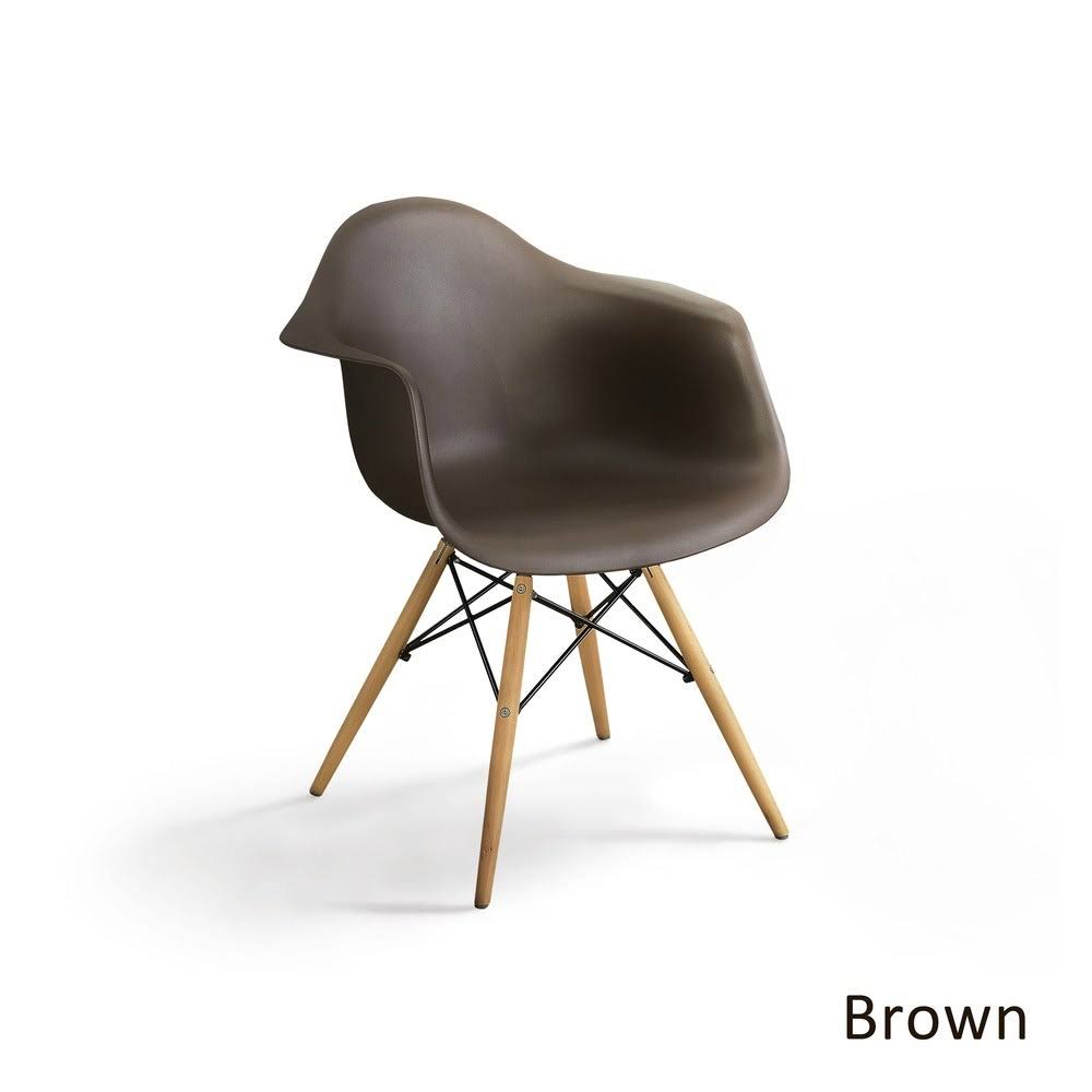 Modern Plastic Dining Chairs Set of 2 Dark Brown R237747