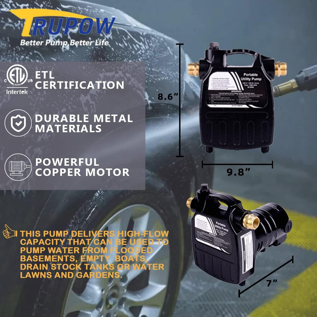 1/2HP 1450GPH Cast Iron Portable Electric Water Pump I31702